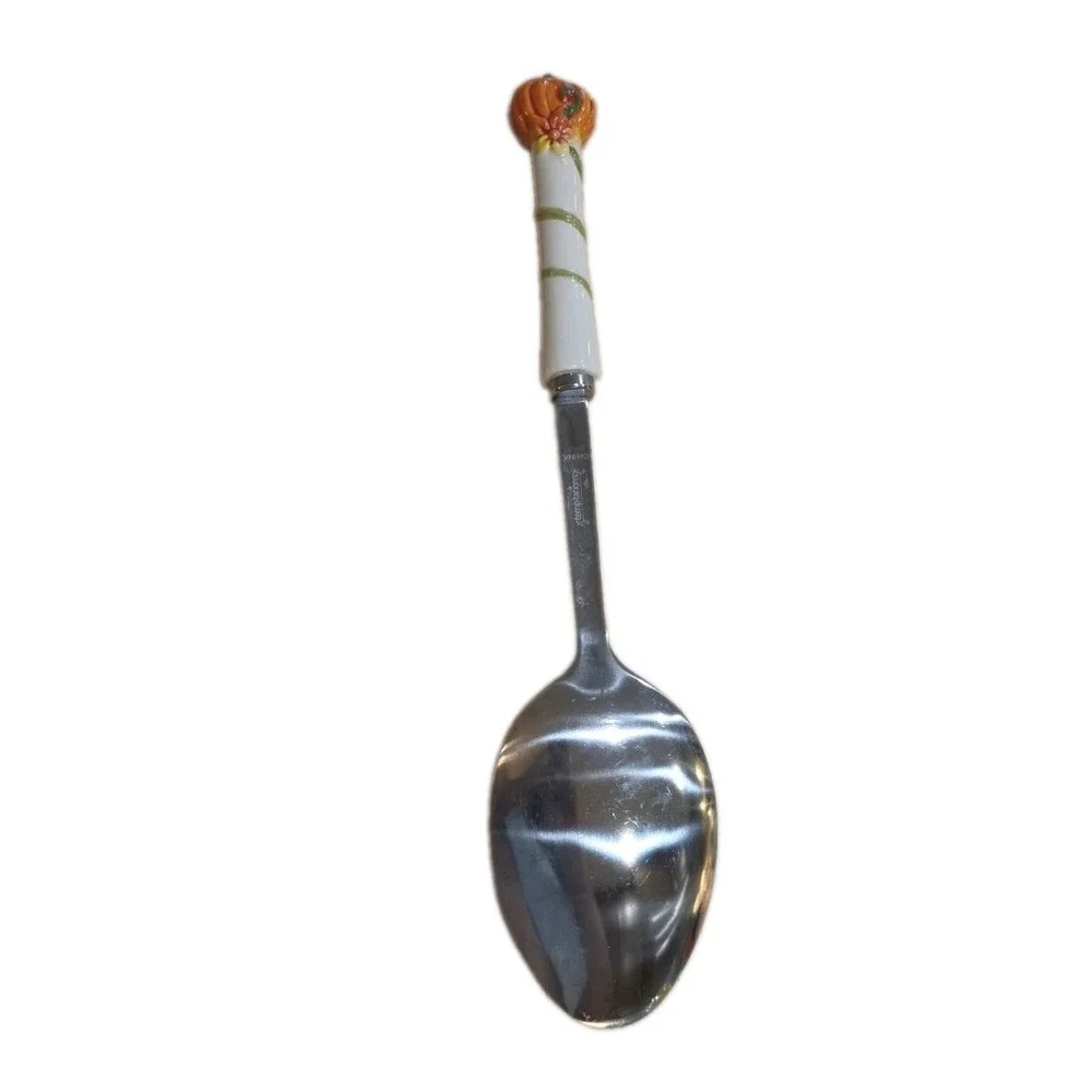 VTG Porcelain Pumpkin Handle Stainless Steel Spoon Made By Temptations‎ By Tara